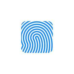Fototapeta na wymiar square rounded fingerprint security