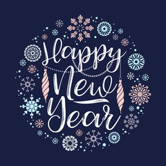 Happy New Year lettering designs.