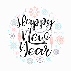 Happy New Year lettering designs.