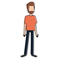 young man avatar character vector illustration design