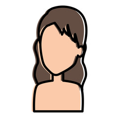beautiful woman shirtless avatar character vector illustration design