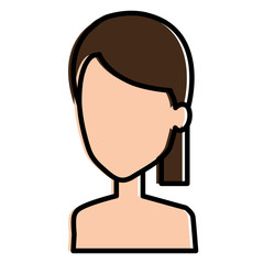 beautiful woman shirtless avatar character vector illustration design