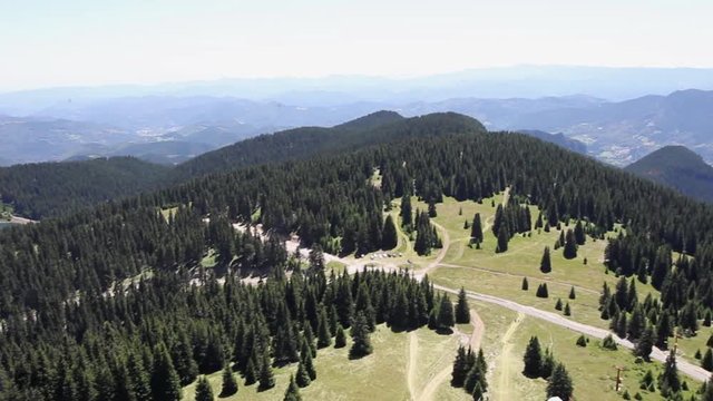 Panoramic view from Snejanka tower in Rhodope mountain, Bulgaria.