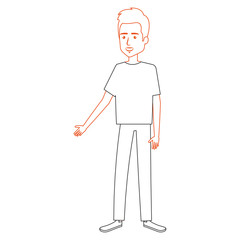 young man avatar character vector illustration design