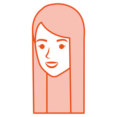 beautiful woman head avatar character vector illustration design