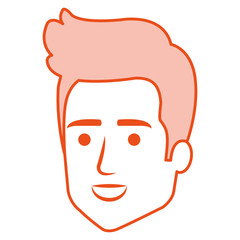 young man head avatar character vector illustration design