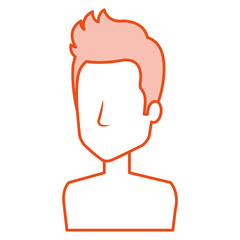 young man shirtless avatar character vector illustration design