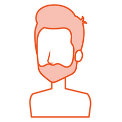 young man shirtless avatar character vector illustration design