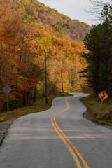 Naklejka premium Winding Road in Autumn