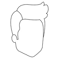 young man head avatar character vector illustration design