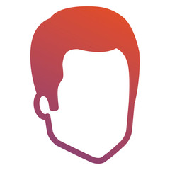 young man head avatar character vector illustration design