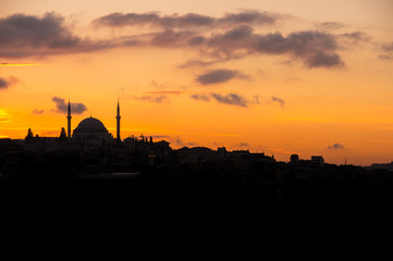 View of Istanbul on sunset