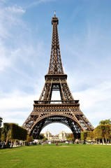 Panorama of Eiffel Tower in Paris
