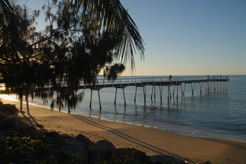 Urangan Pier in Hervey Bay, Australia, at sunset