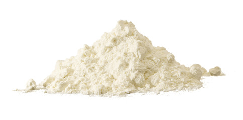 heap of white flour isolated on white
