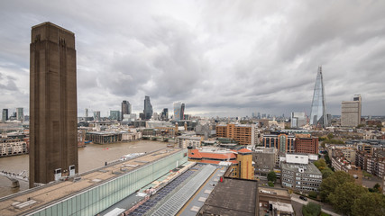 London skyline with overcast skies