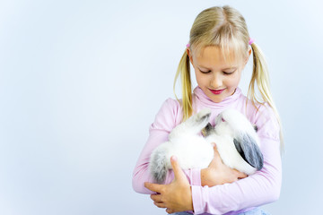 Fototapeta na wymiar Girl with easter bunny