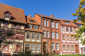 Fototapeta na wymiar Historic houses at the Godehard square in Hildesheim