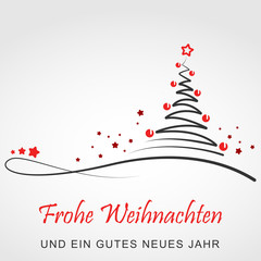 Weihnachtskarte - "Abstrakter Weihnachtsbaum" (Schwarz/ Rot)