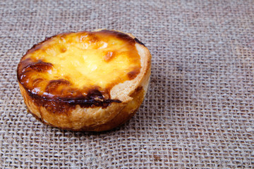 Top view of Portuguese Custard Tarts, called 