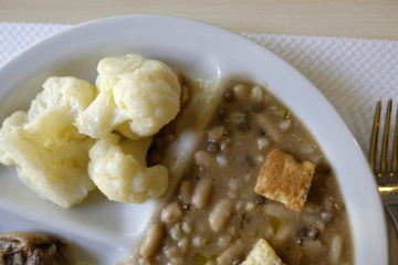 unique dish with legume soup