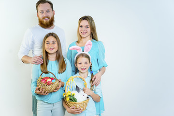 Family celebrating easter