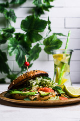 Burger with salted salmon