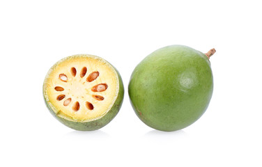 Bael fruit on white background