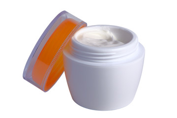Open container with face cream