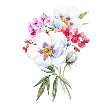 Watercolor floral bouquet
