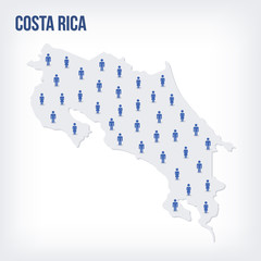 Vector people map of Costa Rica. The concept of population.