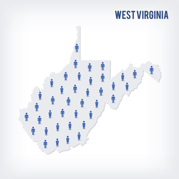 Vector People Map Of Of State Of West Virginia. The Concept Of Population.