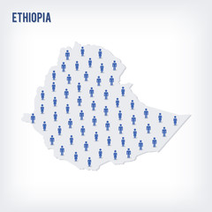 Vector people map of Ethiopia . The concept of population.