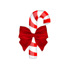 Fototapeta na wymiar Traditional Christmas candy with bow