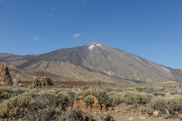 Beautiful view of the upper part of volcano Teide in Tenerife