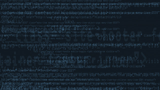 Website code background - real HTML and javascript code