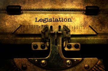 Legislation letter on typewriter