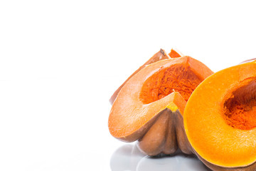 piece of ripe orange pumpkin