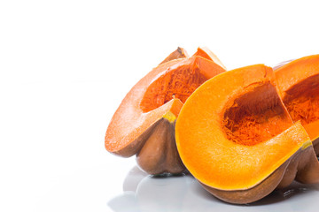 piece of ripe orange pumpkin