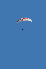 paragliding-flying wing in the blue sky