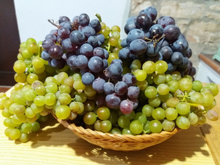 red and white grape fruit food