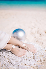 bridal legs with Wedding feet jewelry