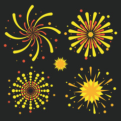 Fireworks icons set icon vector illustration graphic design