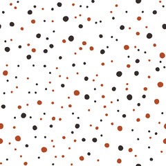 Hand Drawn Dots Asymmetrical Seamless Pattern, Dotted Swiss