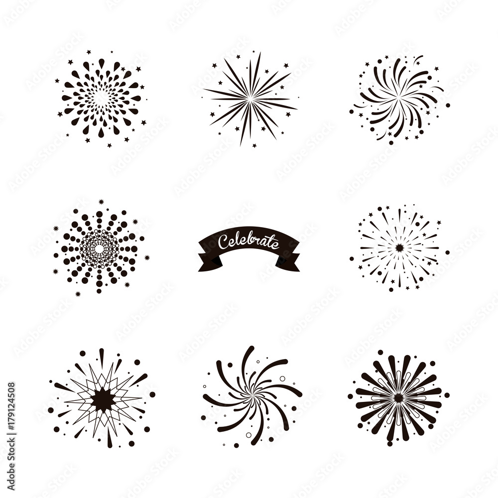 Canvas Prints firework celebrations and congratulations icon vector illustration graphic design