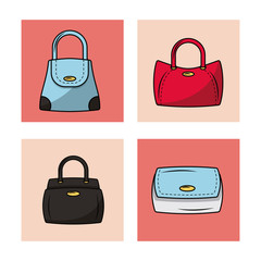 Fashion women bags icon vector illustration graphic design