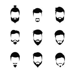 Hipster beard hair and accesories icon vector illustration graphic design