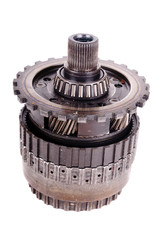 Automotive gear and bearings isolated on a white background