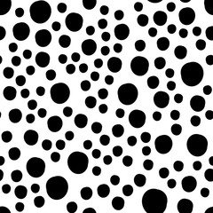 Hand Drawn Dots Asymmetrical Seamless Pattern, Dotted Swiss