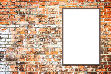 Blank advertising billboards on brick wall - concept image with copy space